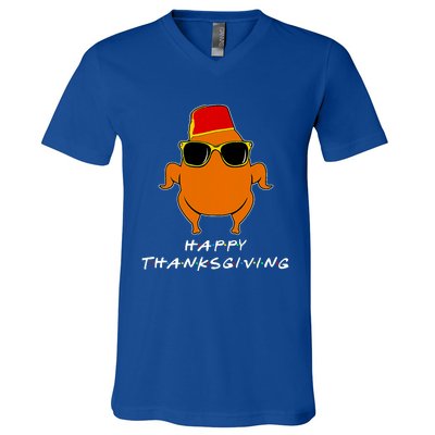 Happy Thanksgiving Friends Turkey V-Neck T-Shirt