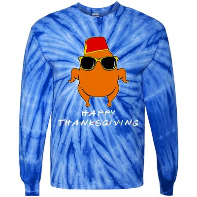 Happy Thanksgiving Friends Turkey Tie-Dye Long Sleeve Shirt