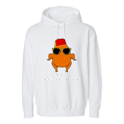 Happy Thanksgiving Friends Turkey Garment-Dyed Fleece Hoodie