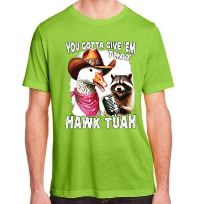 Hawk Tuah Funny Viral Humor Meme Video Girl 24 Goose Tuah Adult ChromaSoft Performance T-Shirt