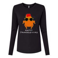 Happy Thanksgiving Friends Turkey For Turkey Womens Cotton Relaxed Long Sleeve T-Shirt