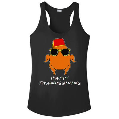 Happy Thanksgiving Friends Turkey For Turkey Ladies PosiCharge Competitor Racerback Tank