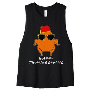 Happy Thanksgiving Friends Turkey For Turkey Women's Racerback Cropped Tank