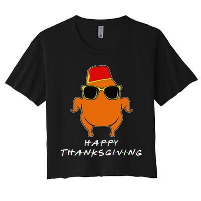 Happy Thanksgiving Friends Turkey For Turkey Women's Crop Top Tee