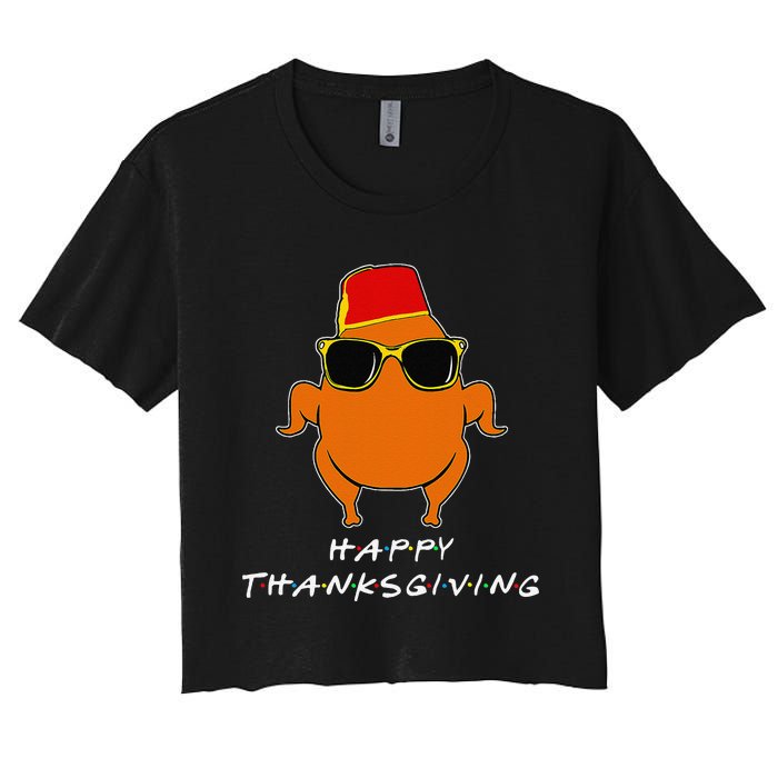 Happy Thanksgiving Friends Turkey For Turkey Women's Crop Top Tee