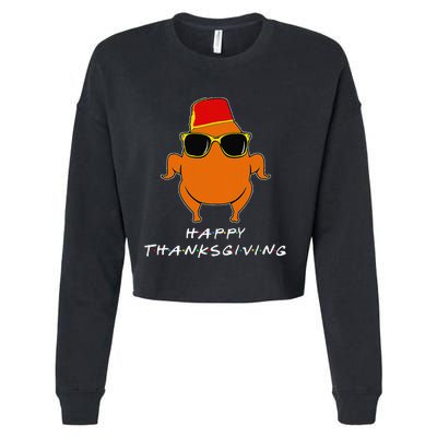 Happy Thanksgiving Friends Turkey For Turkey Cropped Pullover Crew