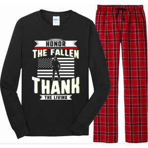 Honor The Fallen Thank Living Memorial Day Military May 25th Gift Long Sleeve Pajama Set