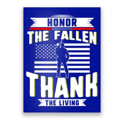 Honor The Fallen Thank Living Memorial Day Military May 25th Gift Poster