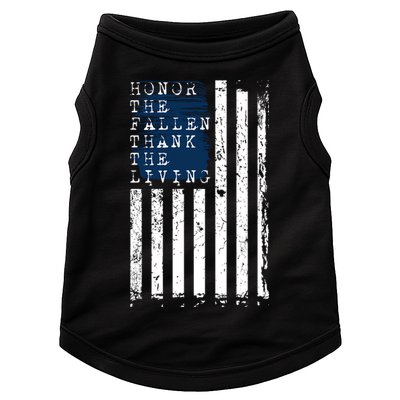 Honor The Fallen Thank The Living American Flag Design Meaningful Gift Doggie Tank