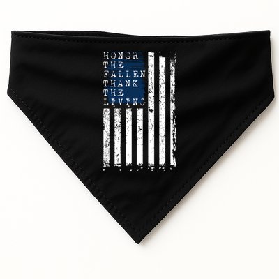 Honor The Fallen Thank The Living American Flag Design Meaningful Gift USA-Made Doggie Bandana