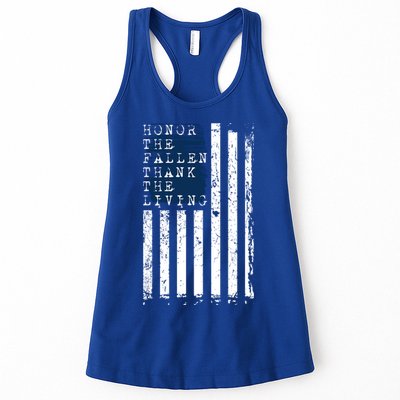 Honor The Fallen Thank The Living American Flag Design Meaningful Gift Womens Tank Top