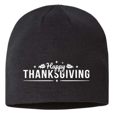 Happy Thanksgiving Festive Holiday Fall Sustainable Beanie