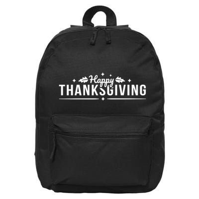 Happy Thanksgiving Festive Holiday Fall 16 in Basic Backpack
