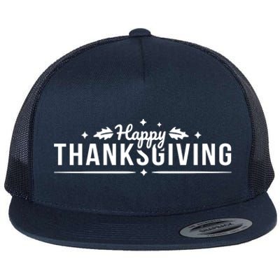 Happy Thanksgiving Festive Holiday Fall Flat Bill Trucker Hat