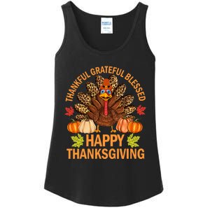 Happy Thanksgiving Funny Turkey Pumpkin Autumn Fall Family Ladies Essential Tank