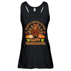 Happy Thanksgiving Funny Turkey Pumpkin Autumn Fall Family Ladies Essential Flowy Tank