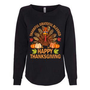 Happy Thanksgiving Funny Turkey Pumpkin Autumn Fall Family Womens California Wash Sweatshirt