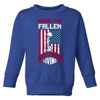 Honor The Fallen Thank The Living Memorial Day Design Gift Toddler Sweatshirt