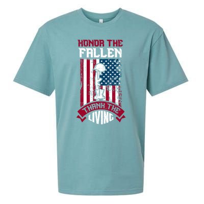 Honor The Fallen Thank The Living Memorial Day Design Gift Sueded Cloud Jersey T-Shirt