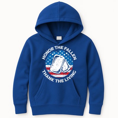 Honor The Fallen Thank The Living Veterans Day Appreciation Meaningful Gift Kids Hoodie