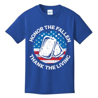 Honor The Fallen Thank The Living Veterans Day Appreciation Meaningful Gift Kids T-Shirt