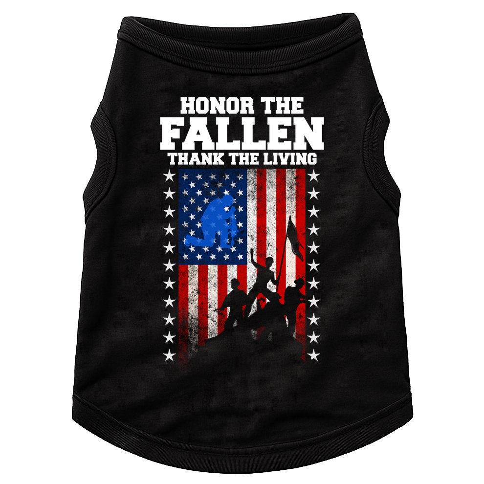 Honor The Fallen Thank The Living Memorial Day Gift Doggie Tank