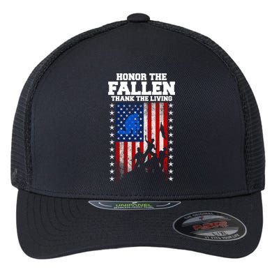 Honor The Fallen Thank The Living Memorial Day Gift Flexfit Unipanel Trucker Cap