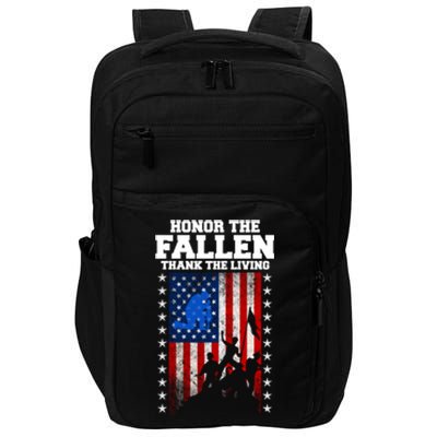 Honor The Fallen Thank The Living Memorial Day Gift Impact Tech Backpack