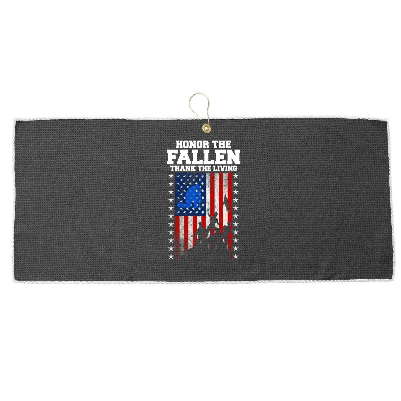 Honor The Fallen Thank The Living Memorial Day Gift Large Microfiber Waffle Golf Towel