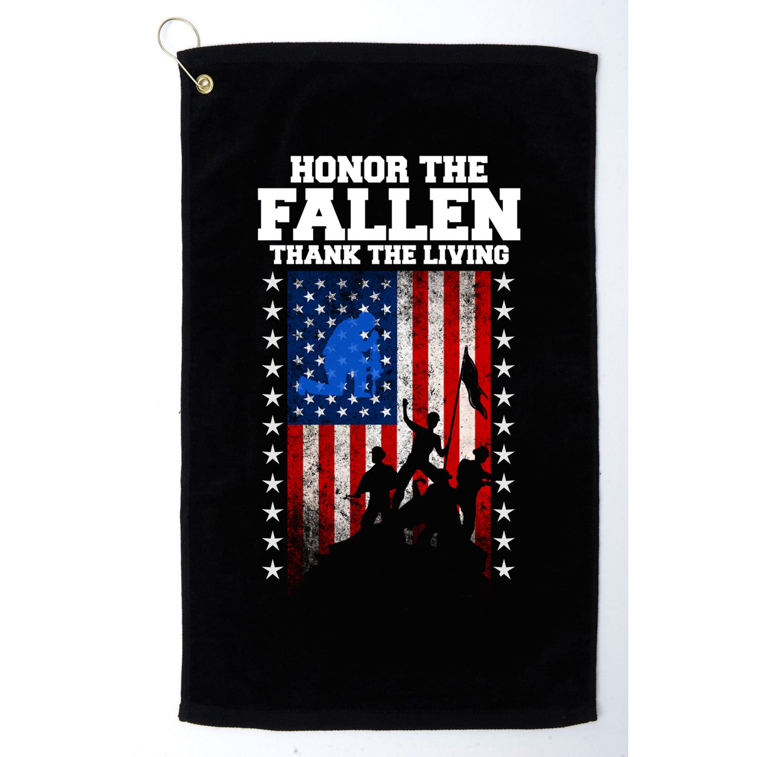 Honor The Fallen Thank The Living Memorial Day Gift Golf Towel