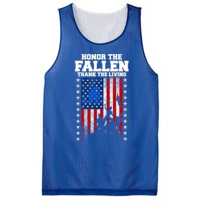 Honor The Fallen Thank The Living Memorial Day Gift Mesh Reversible Basketball Jersey Tank