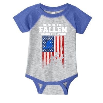 Honor The Fallen Thank The Living Memorial Day Gift Infant Baby Jersey Bodysuit
