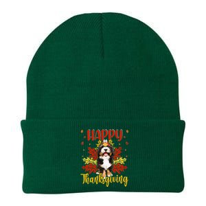 Happy Thanksgiving Funny Turkey B.Ernedoodle Lover Knit Cap Winter Beanie