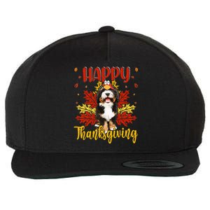 Happy Thanksgiving Funny Turkey B.Ernedoodle Lover Wool Snapback Cap