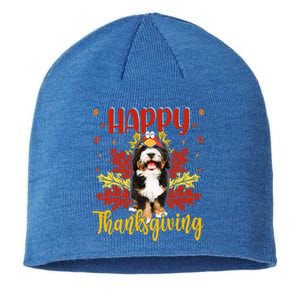 Happy Thanksgiving Funny Turkey B.Ernedoodle Lover Sustainable Beanie