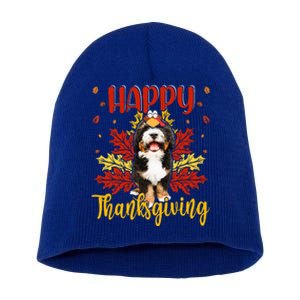 Happy Thanksgiving Funny Turkey B.Ernedoodle Lover Short Acrylic Beanie