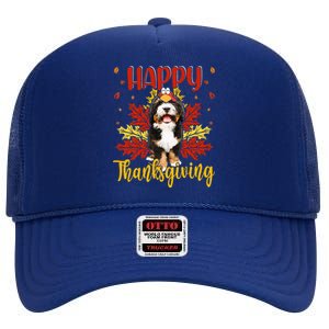 Happy Thanksgiving Funny Turkey B.Ernedoodle Lover High Crown Mesh Back Trucker Hat