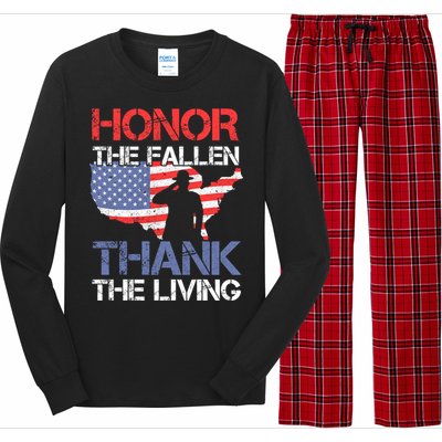 Honor The Fallen Thank The Living Memorial Day Gift Long Sleeve Pajama Set