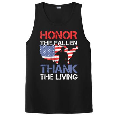 Honor The Fallen Thank The Living Memorial Day Gift PosiCharge Competitor Tank