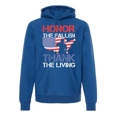 Honor The Fallen Thank The Living Memorial Day Gift Premium Hoodie