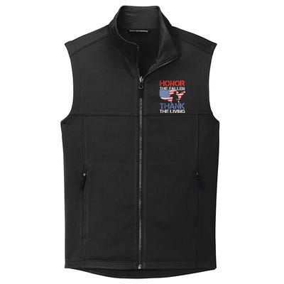 Honor The Fallen Thank The Living Memorial Day Gift Collective Smooth Fleece Vest