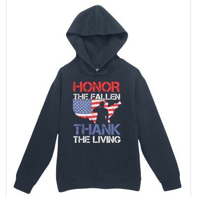 Honor The Fallen Thank The Living Memorial Day Gift Urban Pullover Hoodie