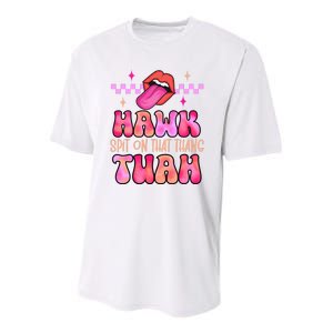 Hawk Tuah Funny Viral Humor Meme Video Youth Performance Sprint T-Shirt