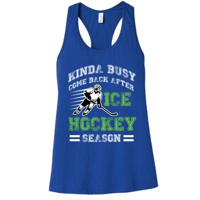 Hockey Themed Funny Hockey Season Gift Women's Racerback Tank