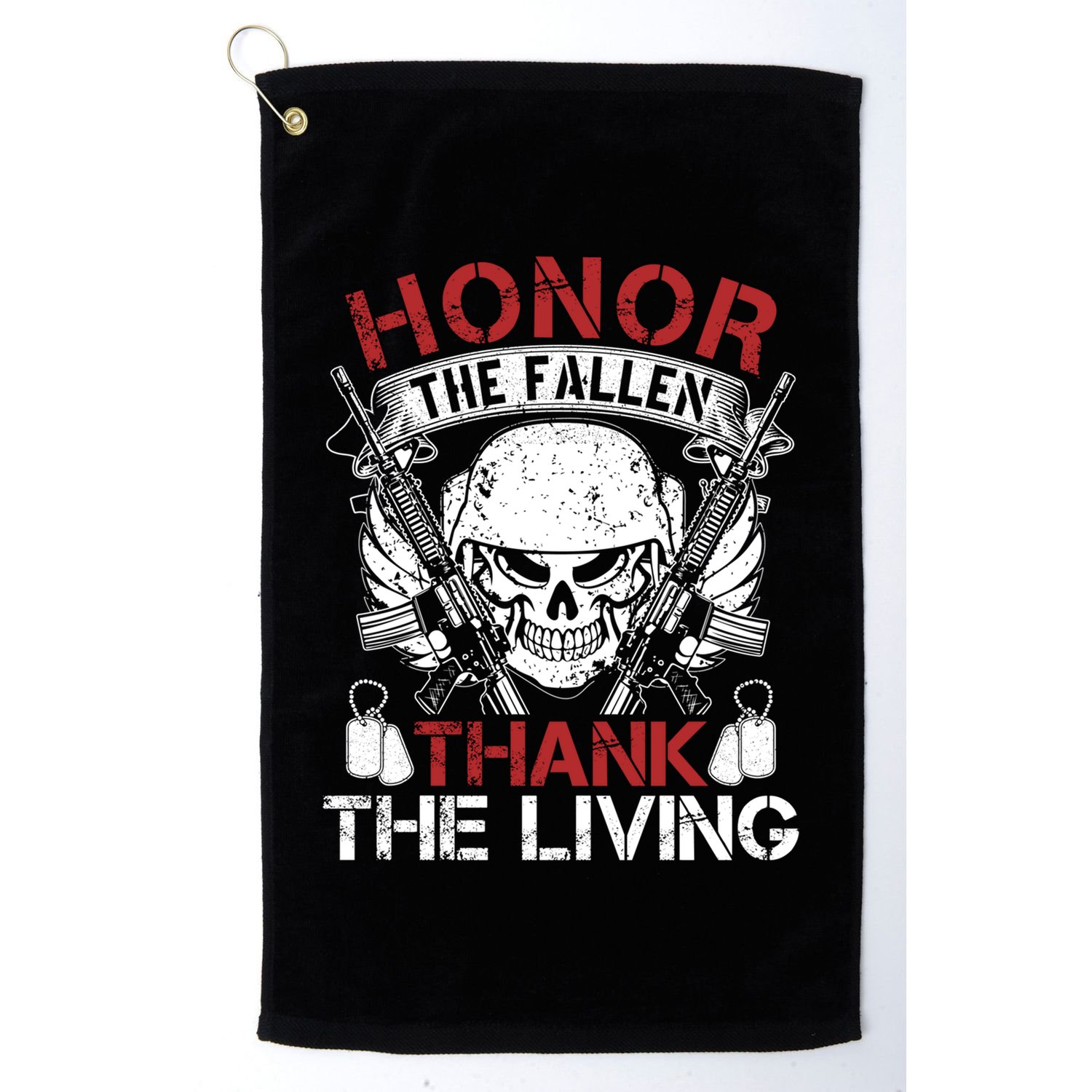 Honor The Fallen Thank The Living Veterans Day Gift Golf Towel