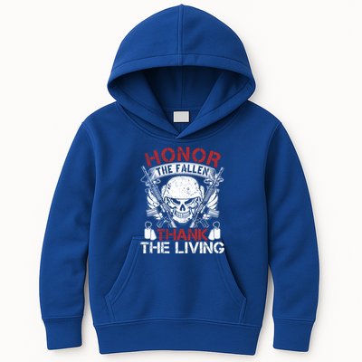 Honor The Fallen Thank The Living Veterans Day Gift Kids Hoodie