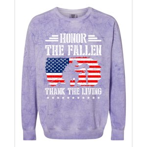 Honor The Fallen Gift Thank The Living Gift Memorial Day Gift Colorblast Crewneck Sweatshirt