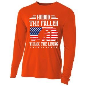 Honor The Fallen Gift Thank The Living Gift Memorial Day Gift Cooling Performance Long Sleeve Crew