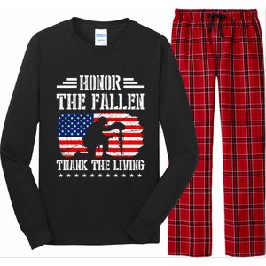 Honor The Fallen Gift Thank The Living Gift Memorial Day Gift Long Sleeve Pajama Set