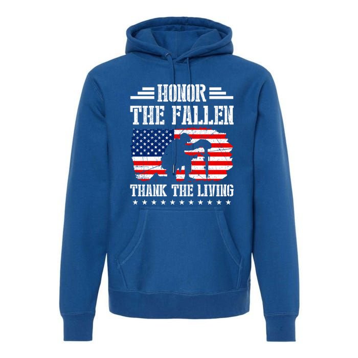 Honor The Fallen Gift Thank The Living Gift Memorial Day Gift Premium Hoodie